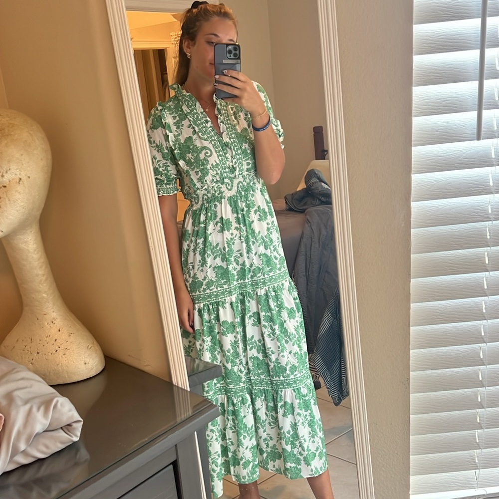 Green garden dress